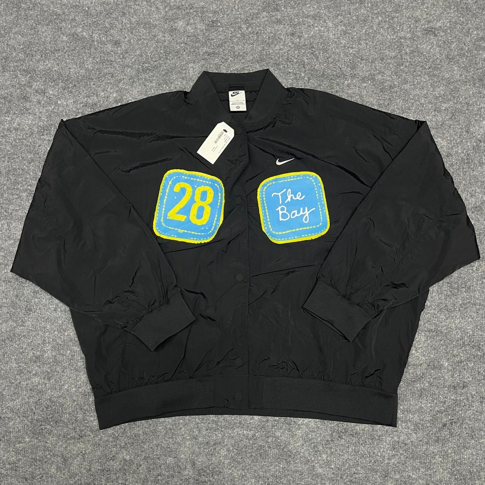 Nike x Keith Herron Jacket Women Large Black Varsity NFL Super Bowl The Bay RARE